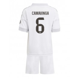 Real Madrid Eduardo Camavinga #6 Thuis tenue Kids 2025-26 Korte Mouw (+ Korte broeken)